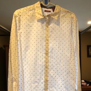 Axist white button up dress shirt with pattern size large